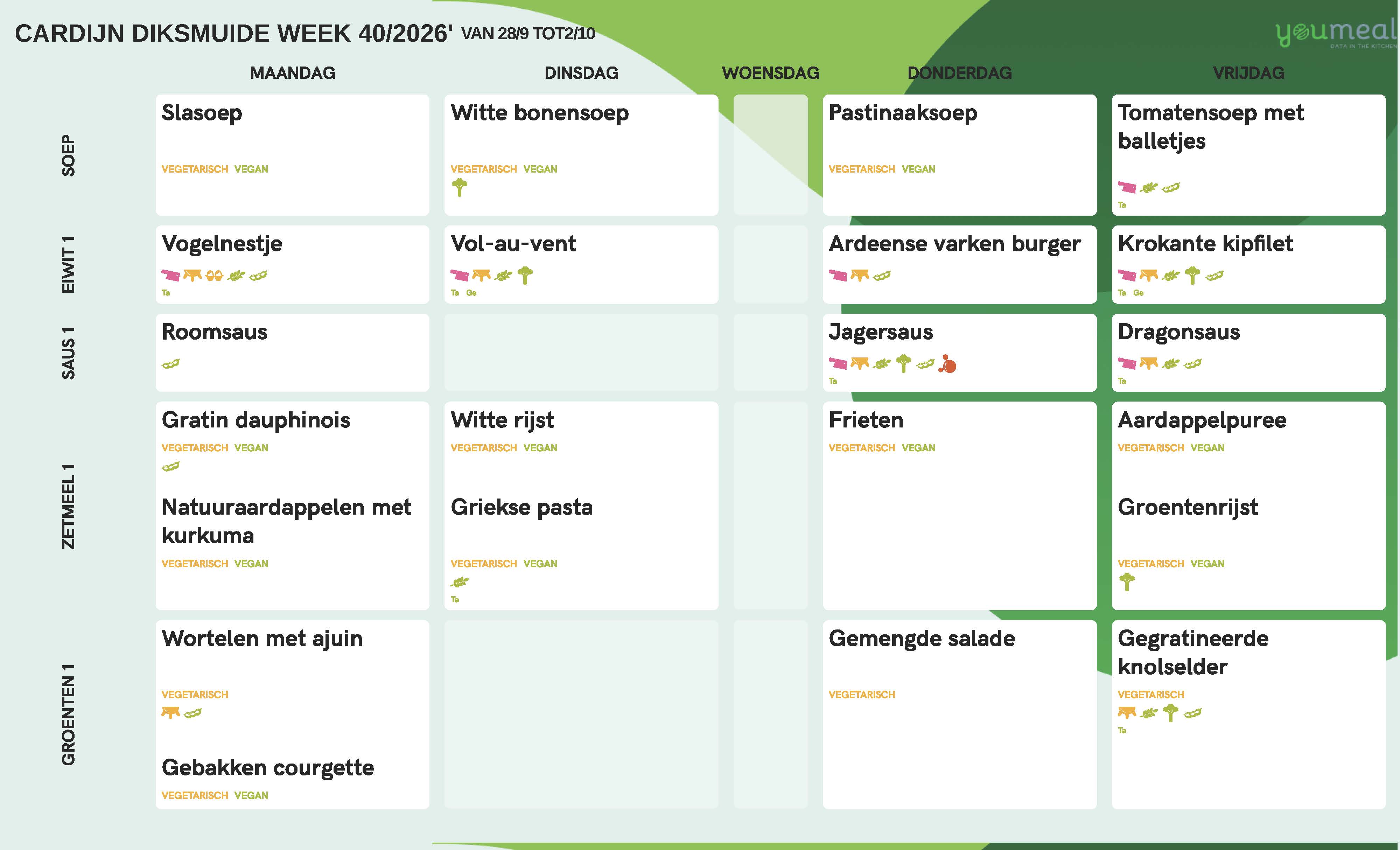 Schoolmenu week 40